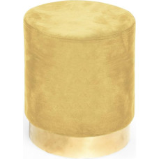 Tex family - Pehme sametist silindriline kott - Ideaalne jalatoeks või istmeks - Mustardkuldne serv - 32cm läbimõõt - 40cm kõrgus - kandevõime 150kg
