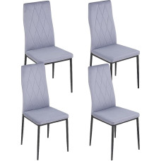 HOOZ 4 söögitooli komplekt seljatoega, polüestrist köögitoolid metalljalgadega, polsterdatud tool, elutoa tool, tugitool söögituppa, magamistuppa ja konverentsiruumi (hall)