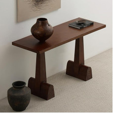 Massiivpuidust hobuseraua konsoollaud, altar-meditatsioonilaud, retrohõnguline puidust diivanilaud maalähedases stiilis, elutuppa, esikusse ja sissepääsualasse (160 x 40 x 78 cm)