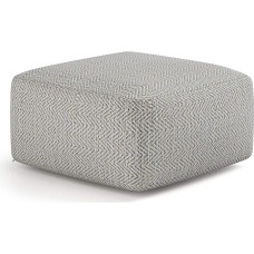 Simpli Home Nate Square Bean Bag Small Pack mustriline Grey Marl