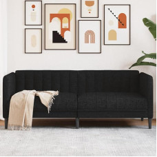 Rantry 2-kohaline diivan Must kangas aiamööbel Diivanvoodi Elutuba Diivanid Väljas elutuba Patio väljas