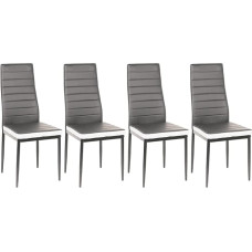 SGS söögitoolid, 4 tk söögitoolid, paksud polsterdatud toolid söögitoolile, kaasaegsed söögitoolid, 4 tükki (hall + valge)