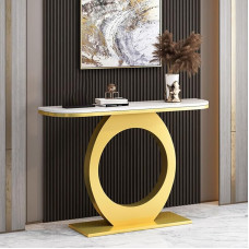 Moderner Goldener Sofatisch, Konsolentisch für den Eingangsbereich, kompakter Akzenttisch für den Flur zur Dekoration von Wohnzimmer und Foyer, stilvoller 59-Zoll-Eingangstisch für die Organ