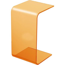 Acryl-Beistelltisch, C-förmiger Acryl-Beistelltisch, kleiner, schlichter, transparenter Beistelltisch, moderner Couchtisch aus Acryl für Wohnzimmer, Schlafzimmer, 65 cm L x 30 cm B x 30 cm H