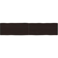 vidaXL lauaplaat, puidust lauaplaat, söögilaud, kohvilaud, täispuidust laud, käsitööna valmistatud servaga, asenduslauakate, tumepruun, 180 x 40 x (2-6) cm, töödeldud täispuit