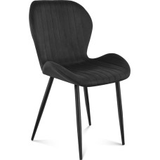 MARK ADLER Prince 2.0 Must köögitool, elutoa tool, polsterdatud tool, aktsenttool, disaintoolid, 1 tk, tugitool seljatoega, sametist iste, metalljalad, elutuba, söögituba, must