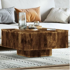 puraday elutoa kohvilaud 60 x 60 x 31,5 cm Kõrvallaud puidust praktiline multifunktsionaalne laud magamistoa kohvilaud ruudukujuline vastupidavus suitsutatud tammepuust materjal metallist