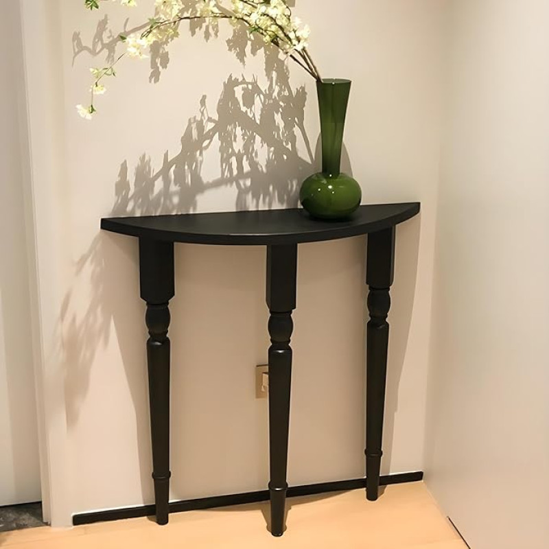 Crescent Moon konsoollaud, kitsas täispuidust, koridoririiul elutuppa, esikusse, fuajeesse ja sissepääsualasse, lihtne kokkupanek (60 x 25 x 80 cm/24 x 10 x 31 tolli)