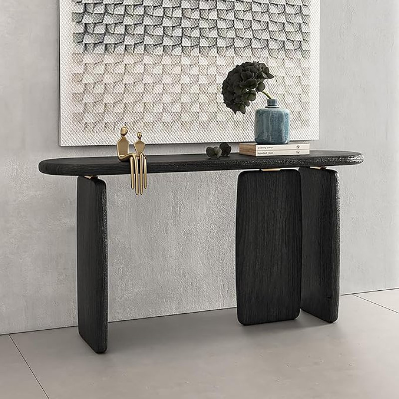 Moderner Industrie-Konsolentisch für den Eingangsbereich, kompakter Foyertisch für kleine Räume, Akzenttisch hinter der Couch, Eingangstisch für den Flur (100 x 30 x 80 cm)