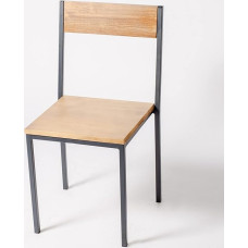 Addecor pruun söögitoatool | Massiivpuidust ja rauast raamiga elutoatoolid | 50 x 45 x 97 cm | Texase mudel | Tööstuslik stiilis köögitooliga