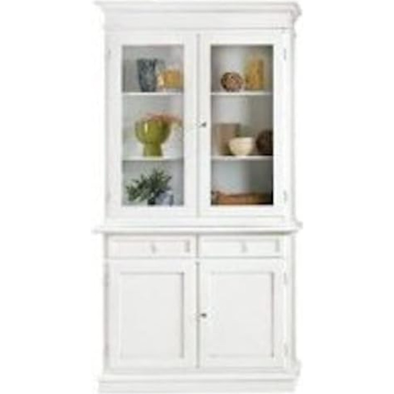 Mar.c.a. Design - Elegantne vitriin elutuppa, valmistatud valgest papplipuust, matt, 2 uksega, elutoa mööbel, Povera art, valmistatud Itaalias, mõõdud 105 x 42 x 205 cm.