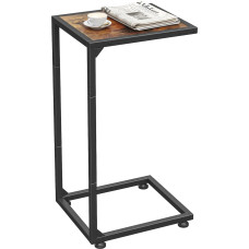 AIYAKA C-kujuline küljelaud Väike kohvilaud diivanile metallraamiga ja fikseeritud jalgadega elutuppa magamistuppa voodilaua juurde Rustic Brown ja Black