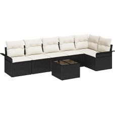 Rantry 6-teiliges Garten Sofa Set mit Kissen in Braun Poly Rattan Gartenlounge Model3345387