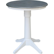 IC International Concepts söögilaud ümmarguse alusega Counter Height - valge/halli Marl