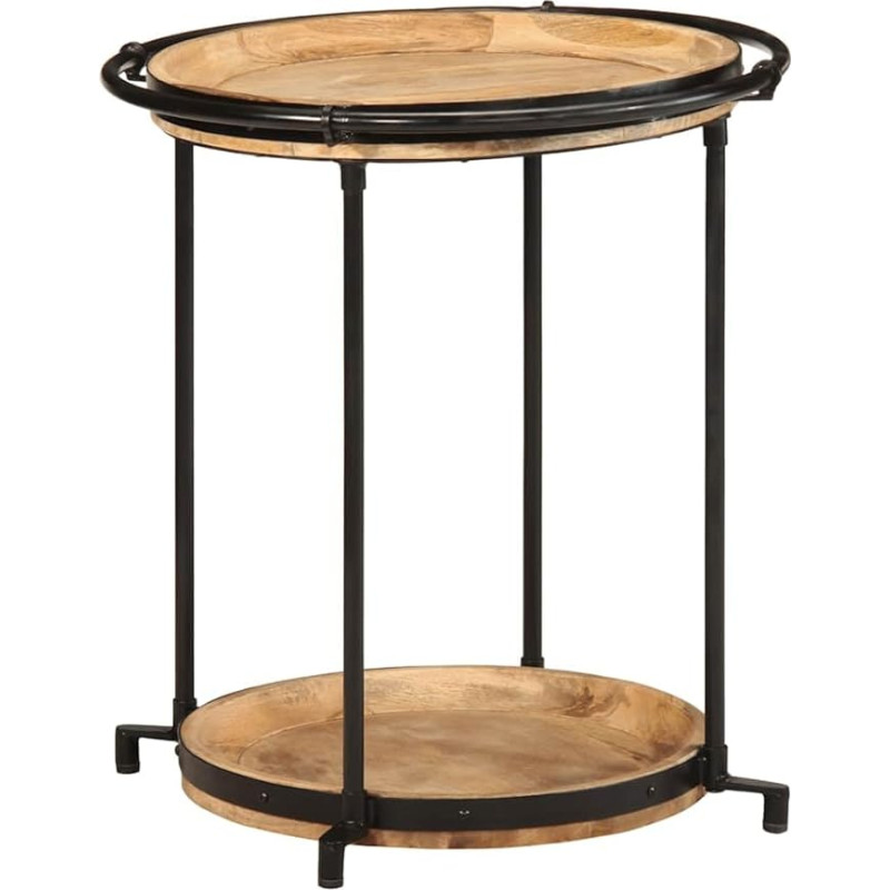 vidaXL Küljelaud läbimõõt 55 x 60 cm Massiivne mangopuust hoiulaud Diivanilaud Telefonilaud Aktsentaarlaud Elutoa laud Öölaud