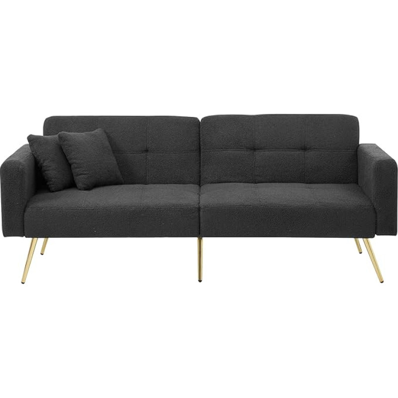 Merax diivanvoodi voodifunktsiooniga, reguleeritava nurga all, tugevast puidust raam, sisaldab padjad ja külgmised hoiukotid, teisaldatav, mugav, külalisvoodi Hall