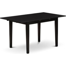 East West Furniture NFT-BLK-T Norfolk köögilaud, ristkülikukujuline söögilaud liblikatega, 32