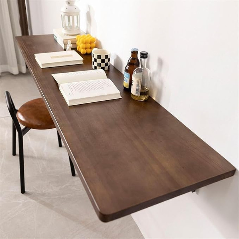 Klapptisch zur Wandmontage, platzsparender Holztisch für Wäsche, 100 x 35 cm, einziehbares Design, perfekt für kleine Räume, vielseitiger Wandtisch für Essen und Arbeit