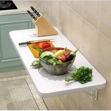 Küchentisch, Frühstücksbartisch, Wandmontage, Klapptisch, Computertisch, mit klappbaren Regalhalterungen, weiß, Wandtisch, klappbare Werkbank