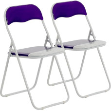 Harbour Housewares värvilised pehmendusega kokkupandavad toolid - lilla - 2 pakki - kergesti ladustatav kokkupandav metallraamiga lauatool kontorisse, söögituppa, kööki