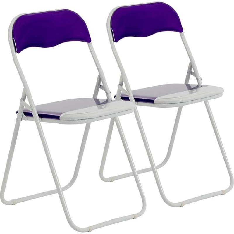 Harbour Housewares värvilised pehmendusega kokkupandavad toolid - lilla - 2 pakki - kergesti ladustatav kokkupandav metallraamiga lauatool kontorisse, söögituppa, kööki