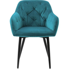 SalesFever Fran polsterdatud tool, metall, samet (100% polüester), türkiissinine, 85 x 61 x 45 cm