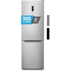 Heinrich´s XXL Fridge with Freezer Compartment with 322 L – 186 cm x 60 cm – Fridge Freezer Combination No-Frost – Door Hinge Interchangeable – Quiet 35 dB