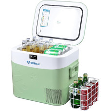 Bingi Compressor Cool Box, 22 Litres, Portable Car Refrigerator, 12/24 V DC and 230 V AC Mini Freezer for Car, Truck, Camping, Motorhome and Home (15°C to -18°C)