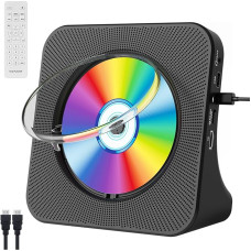 Qoosea DVD-mängija telerile Laua DVD/CD-mängija koju Bluetooth-kõlarid ekraaniga Häirekell FM-raadio CD-mängijaga USB-kaardi taasesitus Koos puldi, HDMI ja AV-kaabliga