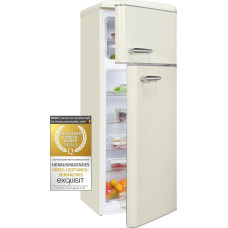 Exquisit Retro Fridge RKGC270-45-H-160E Magnolia White | 206 L Volume | Retro Fridge with Freezer Freestanding | Door Shelves & Glass Shelves | LED