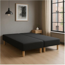 Sommiflex Box Spring voodi 160 x 200 cm Must Made in France koos jalgadega