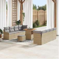 Homgoday Garden Diivan Komplekt 11 tk Beige Poly Rattan Diivan Gartenm?Bel Model3362107