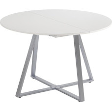 Vicco Loyd söögilaud, valge/hall, 120 x 120 cm, pikendatav