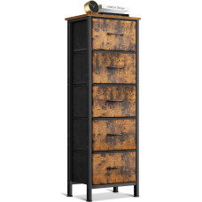 Coleshome kitsas sahtlitega kapp, väike kapp 5 sahtliga, riidest sahtliga, tugev terasraam, puidust ülemine osa, sobib magamistuppa ja elutuppa, Vintage