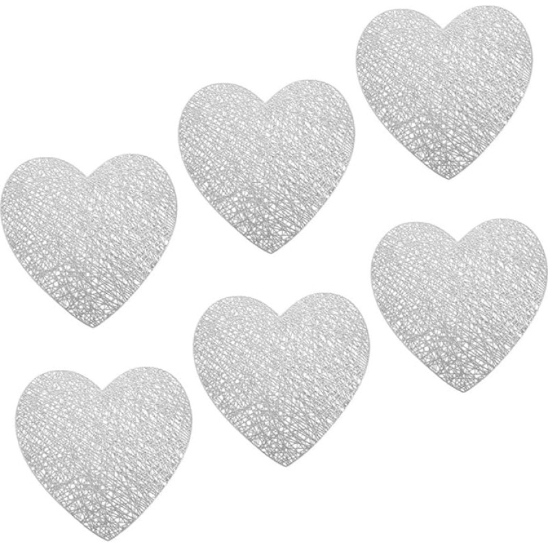TOYANDONA 6 Stück Teiliges Herzform Tischset Hitzebeständig und Kratzfest Dekorative Platzsets für Haushalt Esszimmer und Restaurant Abwaschbar und Schützend