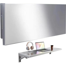 Seinale paigaldatav kokkupandav laud, roostevabast terasest seinalaud, kokkupandav seinale kokkupandav laud, ruumi säästev köögilaud kööki, söögituppa, õppetuppa (120 x 40 cm / 48 x 16 tolli)