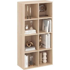 KOMTO Sonoma Tammepuust raamaturiiul - 8-kohaline riiul, kuubikriiul, seisev riiul elutuppa, lastetuppa, magamistuppa, Nubo kuubikriiul, 61 x 120 x 29 cm