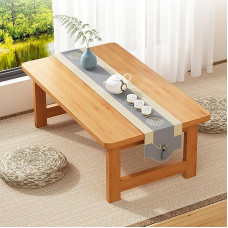 Japanischer minimalistischer klappbarer Couchtisch für kleine Räume, flaches Profil, Wohn- und Esszimmertisch, kompaktes Holzdesign (Farbe A, 100 x 50 x 35 cm)