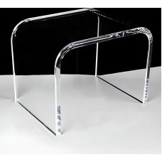 Eiauiuo Kõrvallaud Läbipaistev kaasaegne kohvilaud Loovus U-kujuline ümmargune serva disain Minimalism Mood Akrüül küljelaud Diivanilaud Mood magamistoas Voodilaud Kohvik Kontor 30,5 x 19,5 x 22