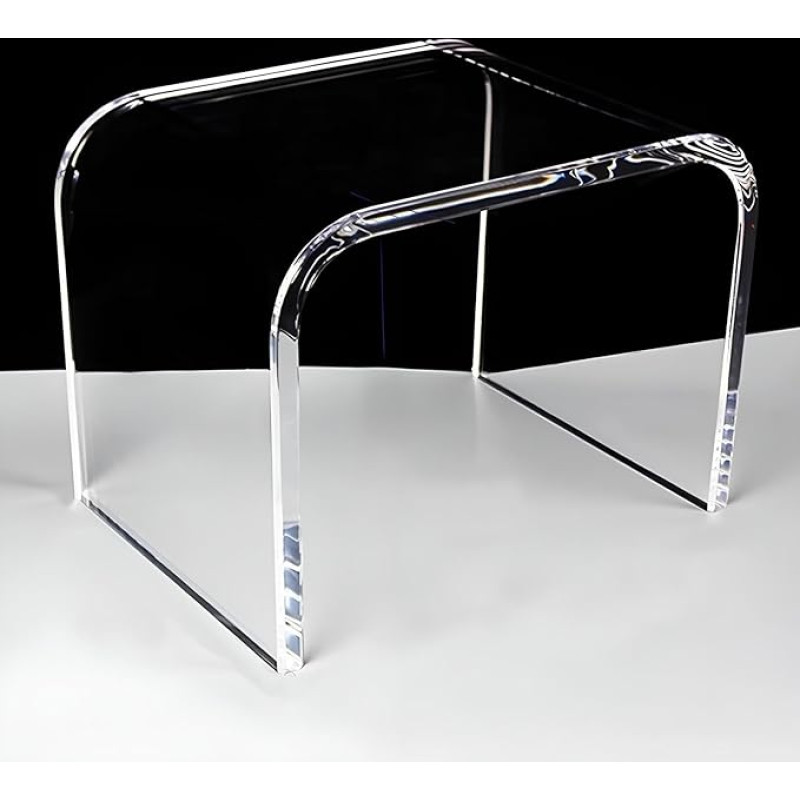Eiauiuo Kõrvallaud Läbipaistev kaasaegne kohvilaud Loovus U-kujuline ümmargune serva disain Minimalism Mood Akrüül küljelaud Diivanilaud Mood magamistoas Voodilaud Kohvik Kontor 30,5 x 19,5 x 22