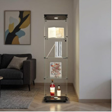 FOERPL LED vitriinkapp, klaasist vitriinkapp kollektsioonide jaoks koos uksega, klaasist vitriinkapp, 4 tasandit, vitriinkapp lukuga, vitriinkapp, mööbel elutuppa, baari (4