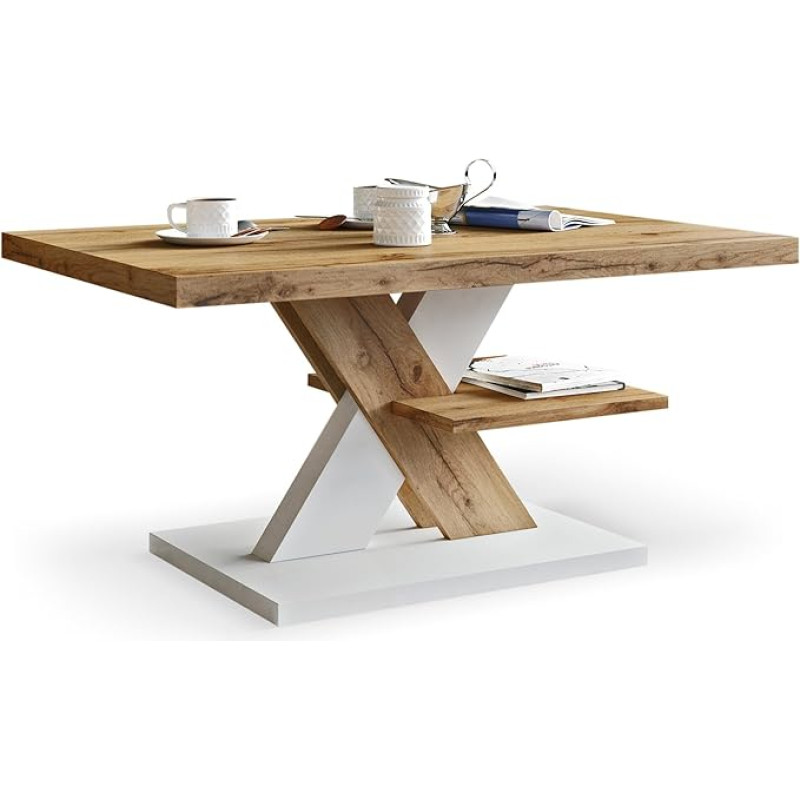 Viosimc kohvilaud, kaasaegne elutoa laud, kohvilaud, diivanilaud, diivanilaud suure riiuliga, kõrvallaud tee ja kohvi jaoks