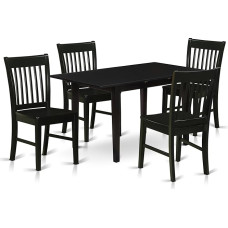 East West Furniture NOFK5-BLK-W söögikomplekt