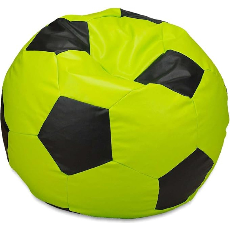 EGATO istmepadi jalgpall 100 cm läbimõõduga lõõgastav pouffe pallikujuline EPS helmetäidisega heleroheline/must värviga