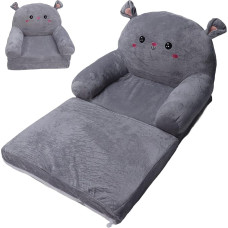 stone princess laste diivan Cuddly Bean Bag kokkupandav: Armas Cartoon Diivan Voodi koos käetoedega tüdrukute beebidele - Play Seat Bean Bag for Nursery Reading Sleeping (Mouse, 2-in-1)