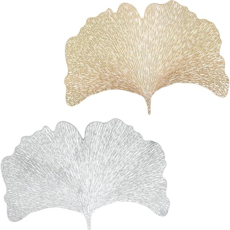 DEARMAMY 2 Stück Teiliges Tischset aus Rutschfestem Hitzebeständigem PVC mit Dekorativem Hohlmuster Elegante Tischdekoration für Esszimmer Küche und Restaurant Einfach zu Reinigen und