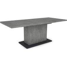 byLIVING Athens söögitoa laud / Betoonilahendus hall / Suur pikenduslaud 160 cm kuni 200 cm / Väljatõmmatava funktsiooniga sammaslaud / Sünkroonse pikenduse ja sisestusplaadiga laud / 160-200 x 90