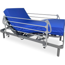 DUÉRMETE ONLINE Ergomedic Pro elektriline voodi liigendiga tugevdatud + hügieeniline viskoelastne madrats + roostevabast terasest käsipuu, puidust legeeritud teras, hall, 105 x 190 cm