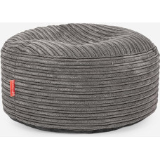 Lounge Pug Suur ümmargune jalahoob, pouf, Bean Bag Stool, Large, Corduroy Graphite Grey