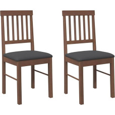 vidaXL Söögitoatoolid koos padjadega 2 pruunist täispuidust kummist köögitooli küljetool söögitooli söögitooli elutoa tool restorani tooliga